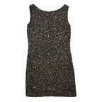 DKNY Womens Black & Gold Sequin Sleeveless Mini Dress Cotton Blend UK 4