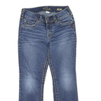 SILVER JEANS Womens Regular Fit Blue Denim Straight Cotton Blend W28 L25 Stylish