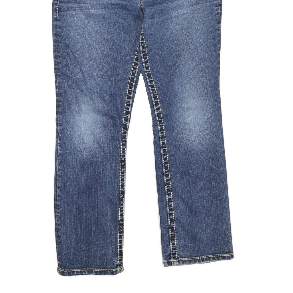 SILVER JEANS Womens Regular Fit Blue Denim Straight Cotton Blend W28 L25 Stylish