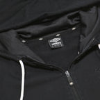 UMBRO Mens Black & Orange Zip Up Hoodie M Sportswear Casual Cotton Sweatshirt