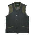 FIELDPRO Mens Black Green Quilted Button Jacket XL Polyester Blend Classic