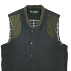FIELDPRO Mens Black Green Quilted Button Jacket XL Polyester Blend Classic