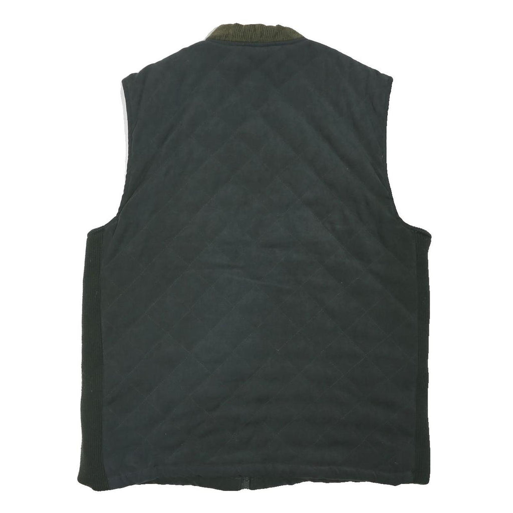 FIELDPRO Mens Black Green Quilted Button Jacket XL Polyester Blend Classic