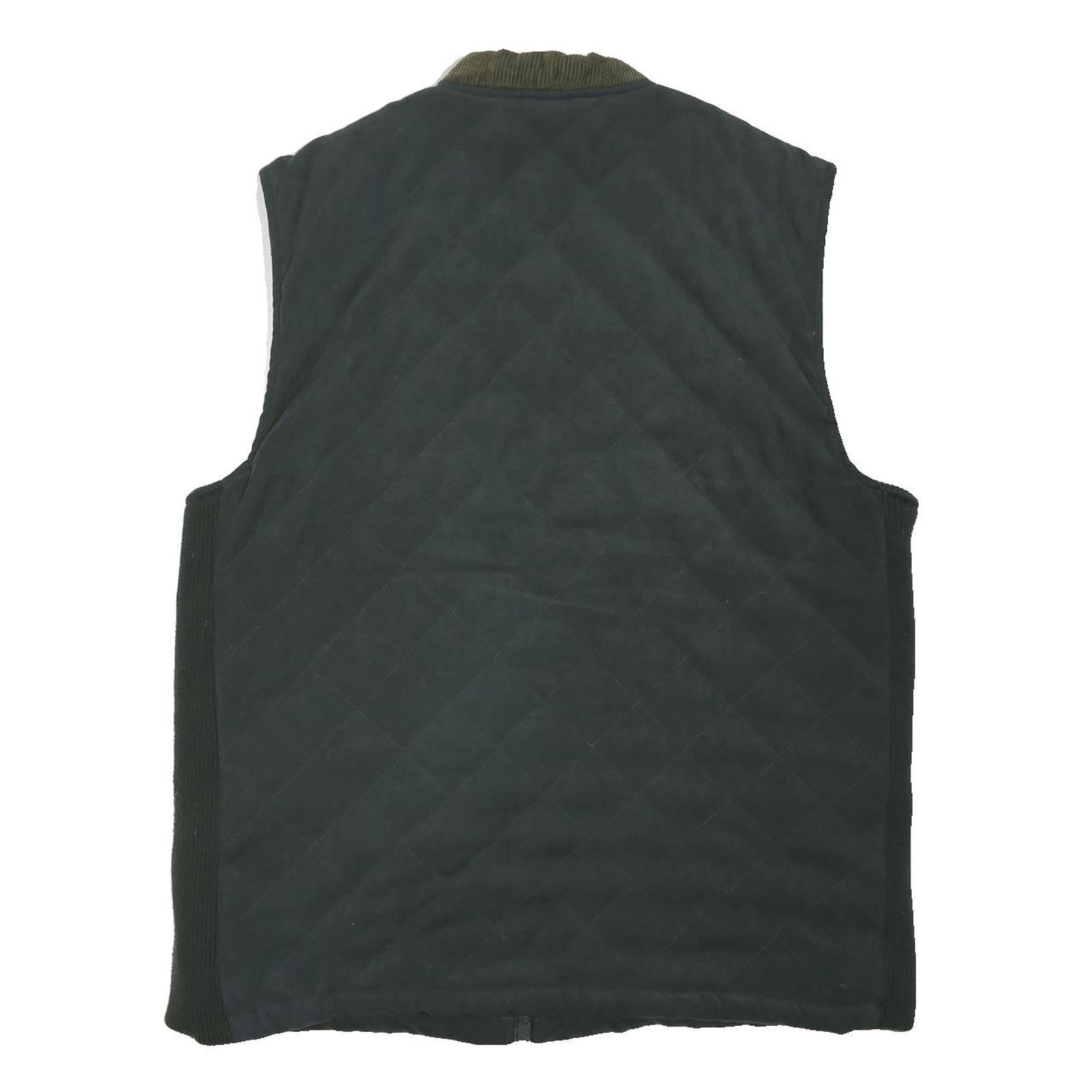 FIELDPRO Mens Black Green Quilted Button Jacket XL Polyester Blend Classic