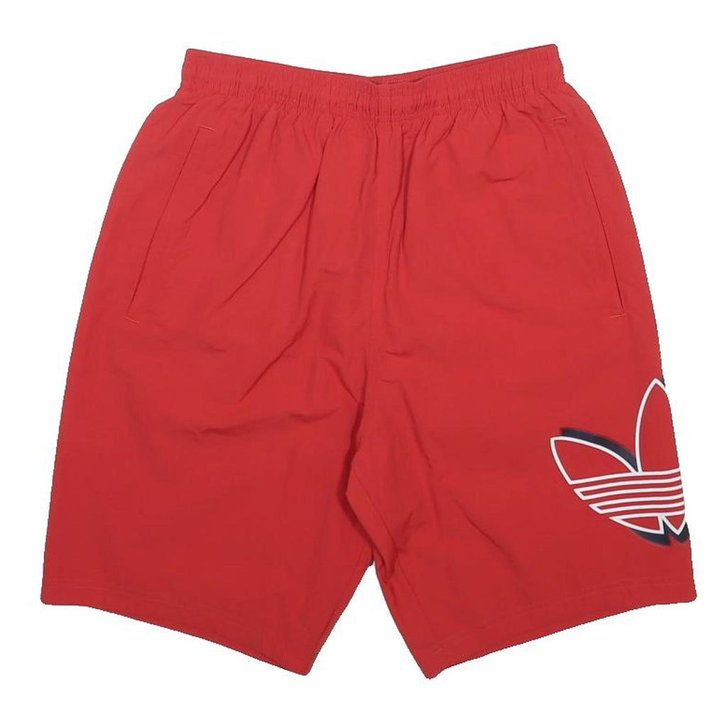 ADIDAS Mens Shorts Red S W26 Casual Polyester Athletic Sports