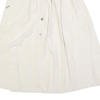 MARSHAL Womens Cream Button Front Midi Woven Skater Skirt XS Pockets Casual