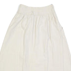 MARSHAL Womens Cream Button Front Midi Woven Skater Skirt XS Pockets Casual