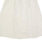 MARSHAL Womens Cream Button Front Midi Woven Skater Skirt XS Pockets Casual