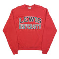 CHAMPION Mens Red Lewis University Crew Neck M Cotton Blend Sweatshirt