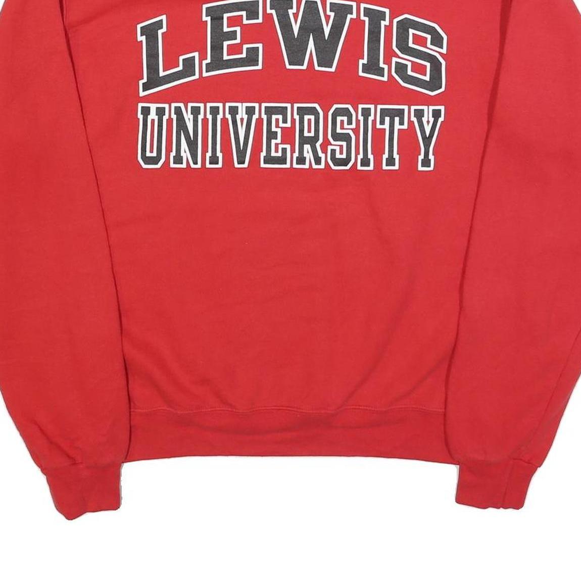 CHAMPION Mens Red Lewis University Crew Neck M Cotton Blend Sweatshirt