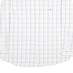 LACOSTE Mens White & Black Checked Shirt L Cotton Long Sleeve Casual