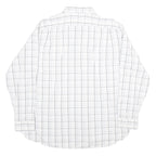 LACOSTE Mens White & Black Checked Shirt L Cotton Long Sleeve Casual