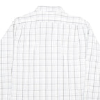 LACOSTE Mens White & Black Checked Shirt L Cotton Long Sleeve Casual