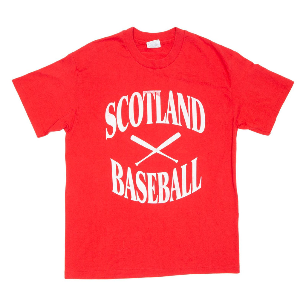 HAINES Scotland Baseball Mens T-Shirt Red L