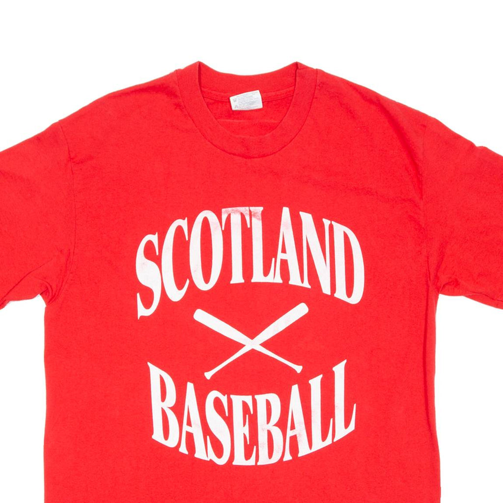 HAINES Scotland Baseball Mens T-Shirt Red L
