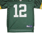 NFL Mens Green & Yellow Football Shirt L Short Sleeve V-Neck Rodgers 12 Jersey