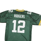 NFL Mens Green & Yellow Football Shirt L Short Sleeve V-Neck Rodgers 12 Jersey