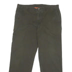 LACOSTE Mens Cotton Blend Dark Green Regular Straight Trousers W36 L28 Classic