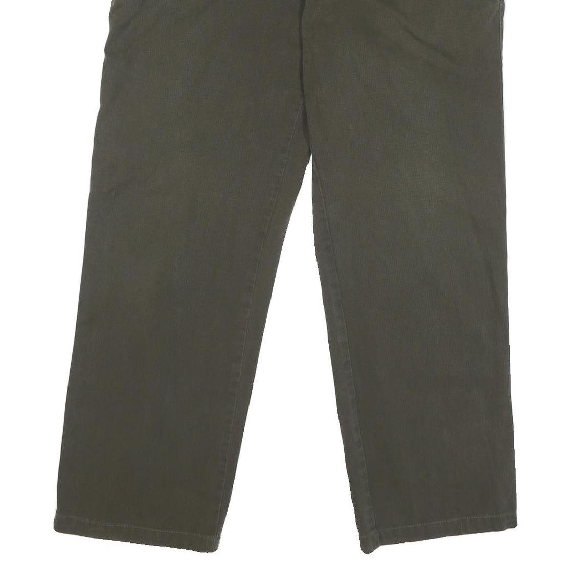 LACOSTE Mens Cotton Blend Dark Green Regular Straight Trousers W36 L28 Classic