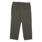 LACOSTE Mens Cotton Blend Dark Green Regular Straight Trousers W36 L28 Classic