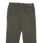 LACOSTE Mens Cotton Blend Dark Green Regular Straight Trousers W36 L28 Classic