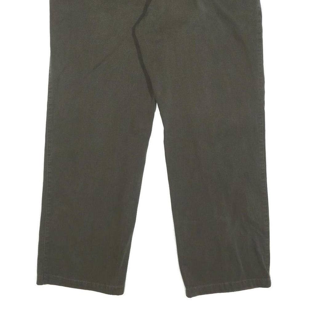 LACOSTE Mens Cotton Blend Dark Green Regular Straight Trousers W36 L28 Classic