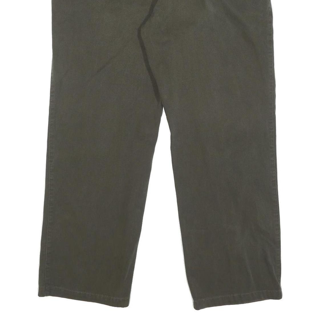 LACOSTE Mens Cotton Blend Dark Green Regular Straight Trousers W36 L28 Classic