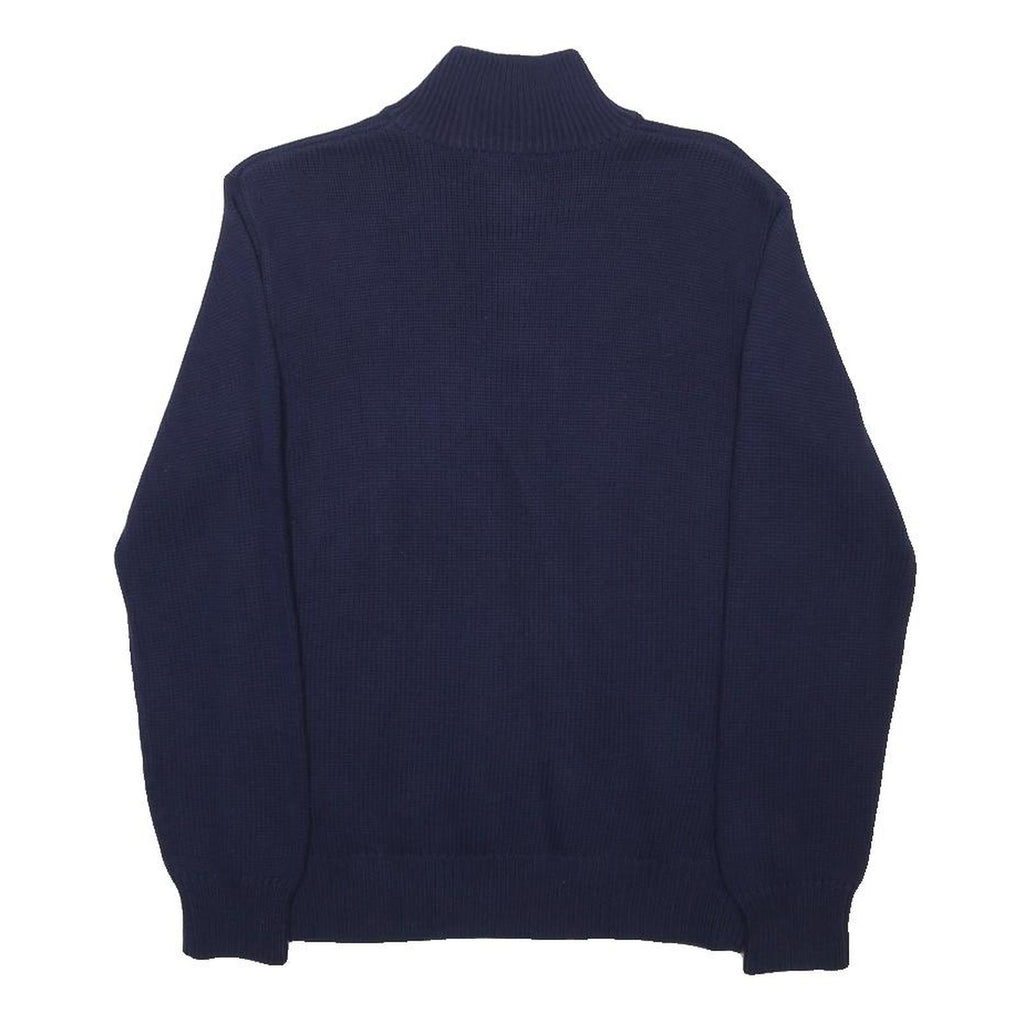 POLO RALPH LAUREN Boys Navy Jumper Plain Crew Neck Basic Knit L Cotton