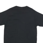 Mens Black Army Printed Cotton Blend T-Shirt L Short Sleeve Crew Neck Plain