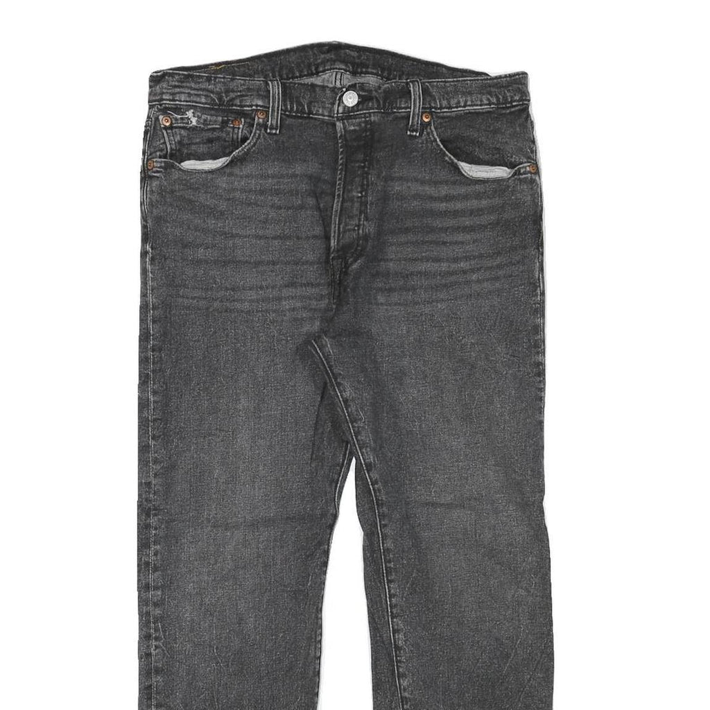 LEVI'S 501 Mens Jeans Black Regular Straight Denim Medium W32 L27 Classic Button