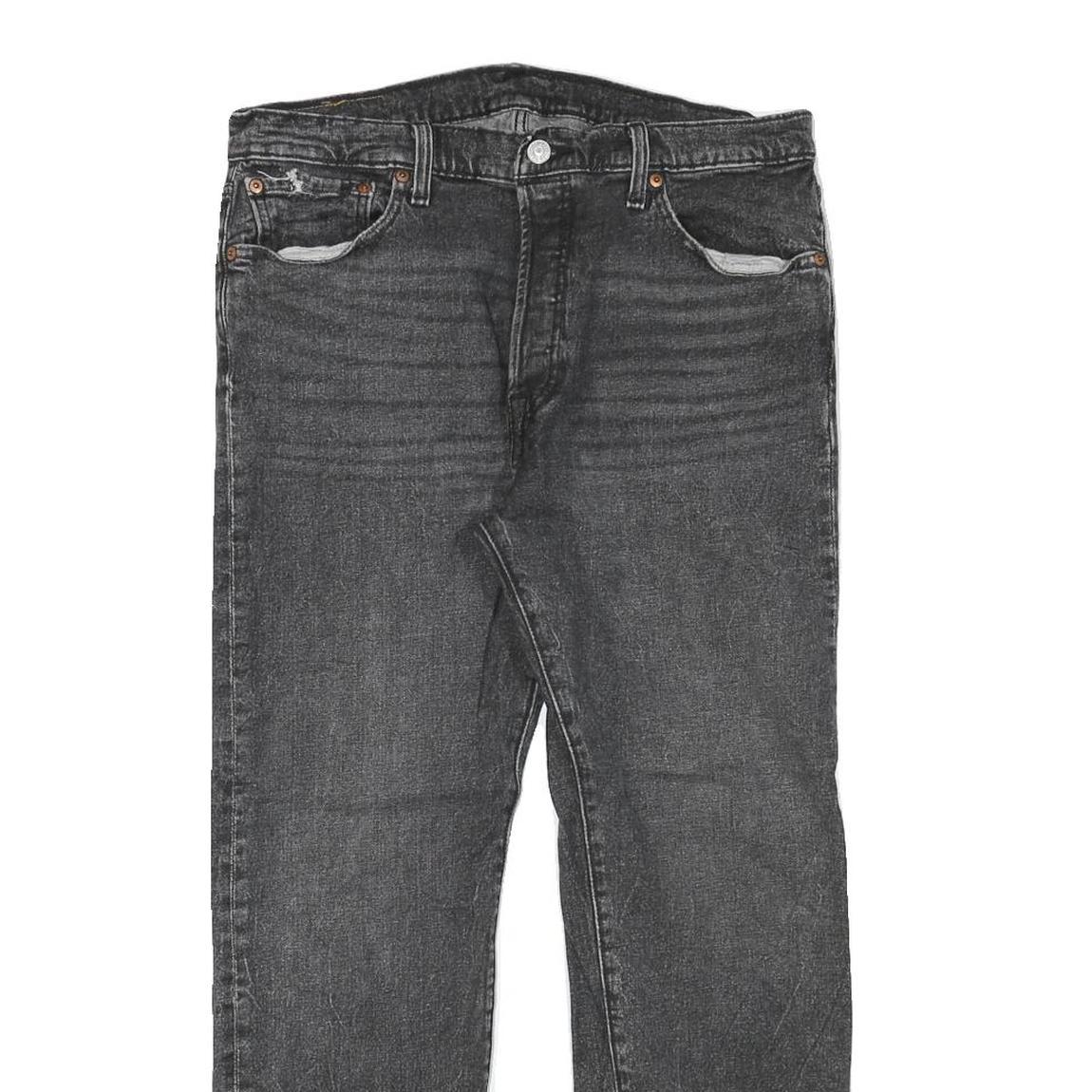 LEVI'S 501 Mens Jeans Black Regular Straight Denim Medium W32 L27 Classic Button