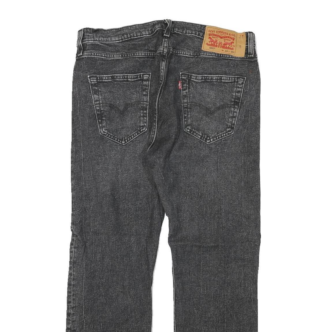 LEVI'S 501 Mens Jeans Black Regular Straight Denim Medium W32 L27 Classic Button