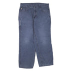 CARHARTT Mens Regular Fit Blue Cotton Blend Zip Trousers W36 L30 Workwear Casual