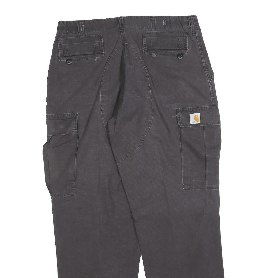 CARHARTT Mens Cotton Blend Black Workwear Regular Straight Trousers W34 L34