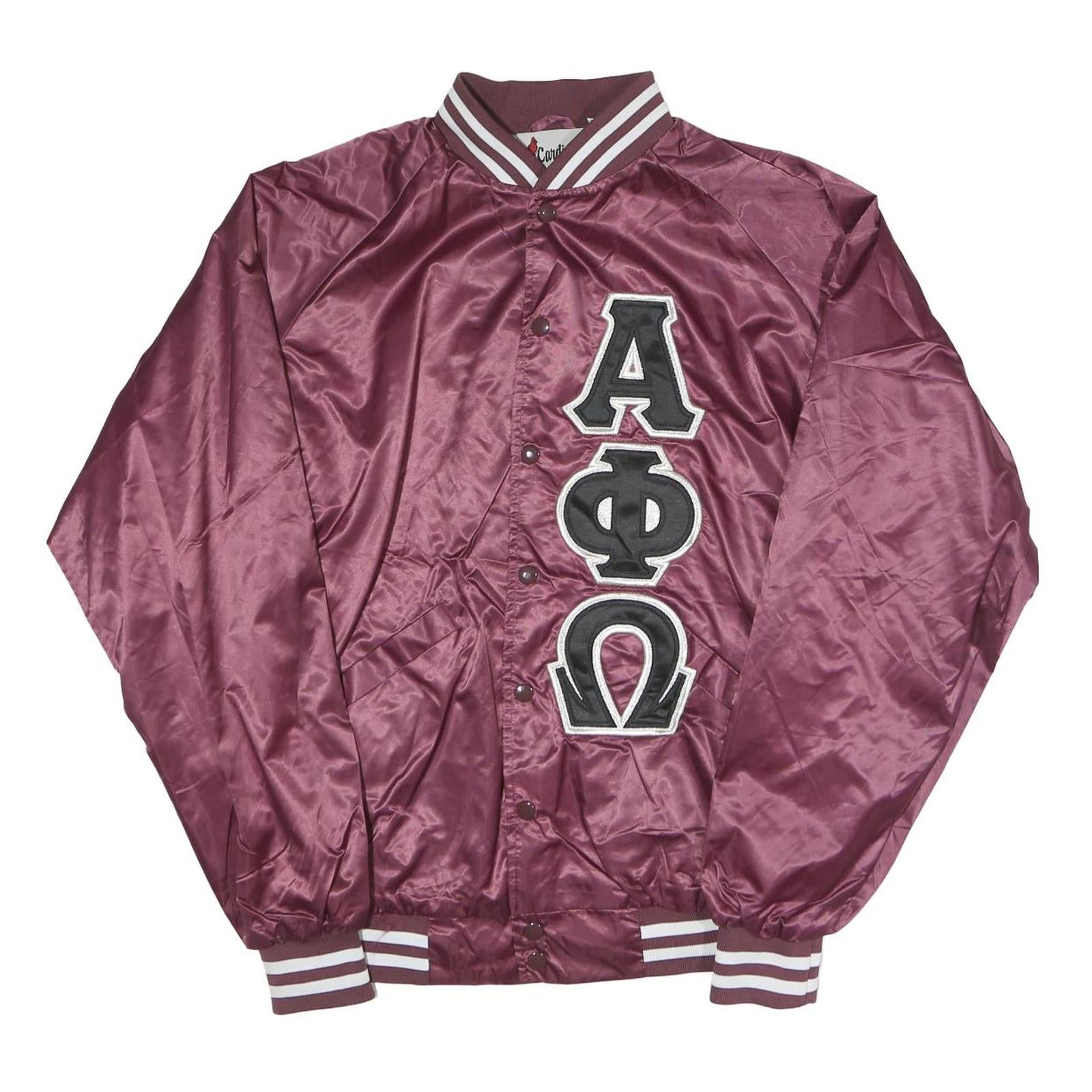 CARDINAL Womens Maroon Satin Jacket M Polyester Button Varsity Style Greek
