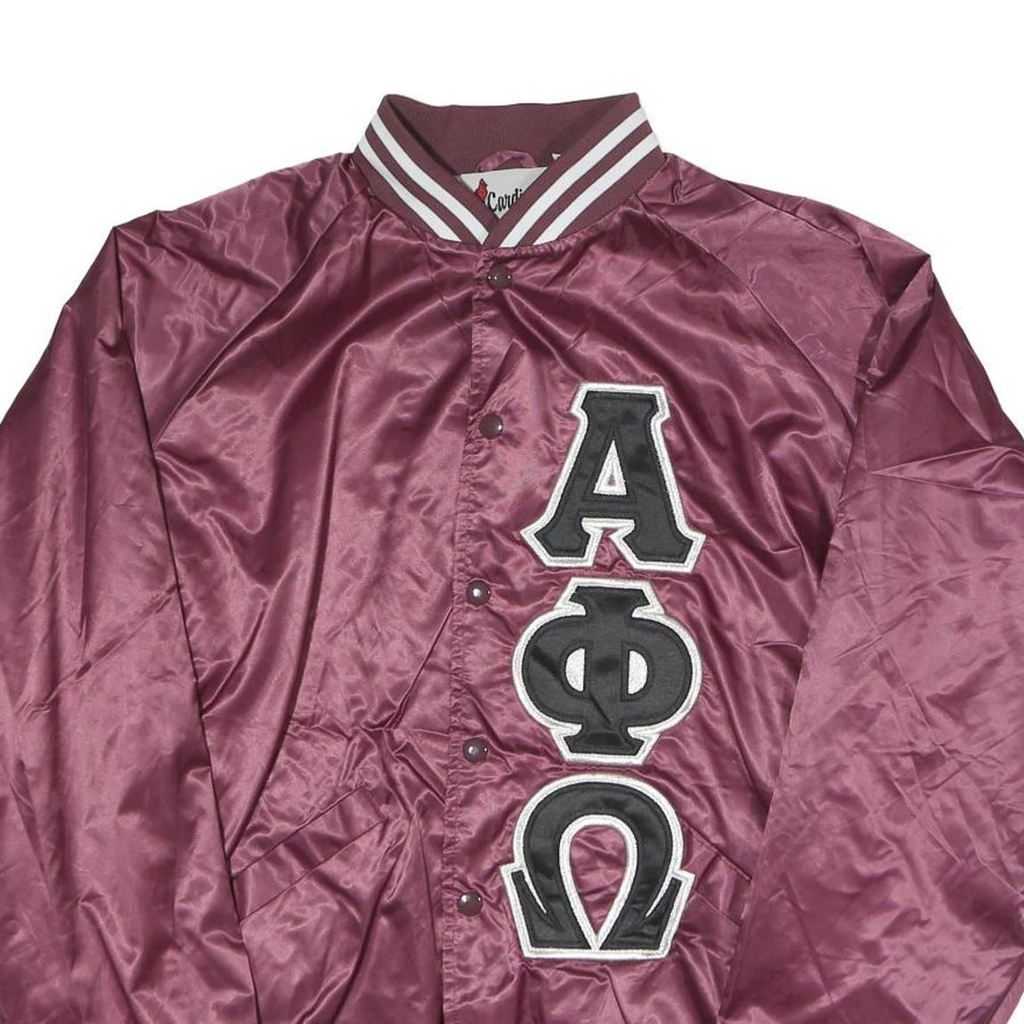 CARDINAL Womens Maroon Satin Jacket M Polyester Button Varsity Style Greek
