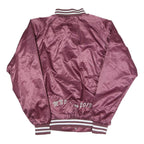 CARDINAL Womens Maroon Satin Jacket M Polyester Button Varsity Style Greek