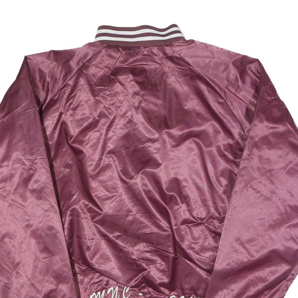 CARDINAL Womens Maroon Satin Jacket M Polyester Button Varsity Style Greek