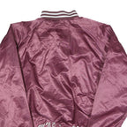 CARDINAL Womens Maroon Satin Jacket M Polyester Button Varsity Style Greek