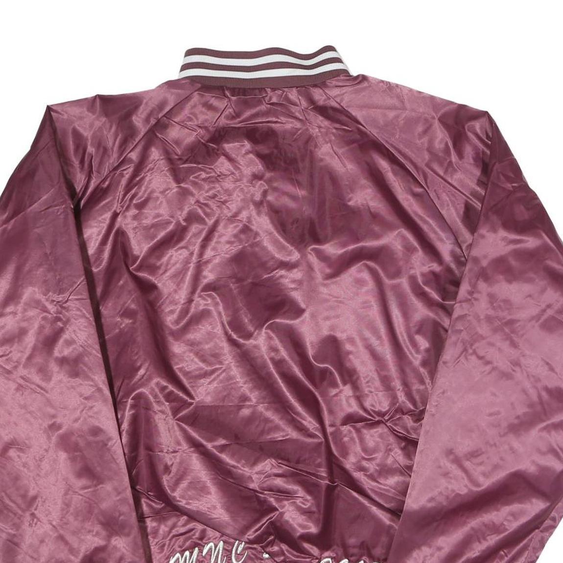 CARDINAL Womens Maroon Satin Jacket M Polyester Button Varsity Style Greek