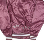 CARDINAL Womens Maroon Satin Jacket M Polyester Button Varsity Style Greek