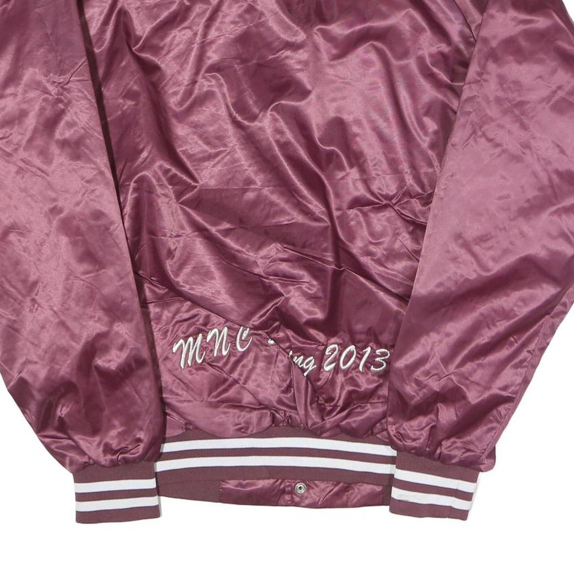 CARDINAL Womens Maroon Satin Jacket M Polyester Button Varsity Style Greek