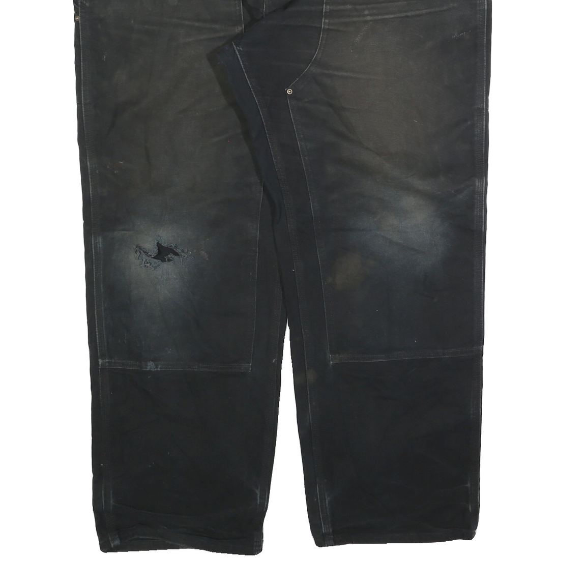 CARHARTT Mens Regular Black Cotton Blend Zip Trousers W44 L32 Workwear Durable