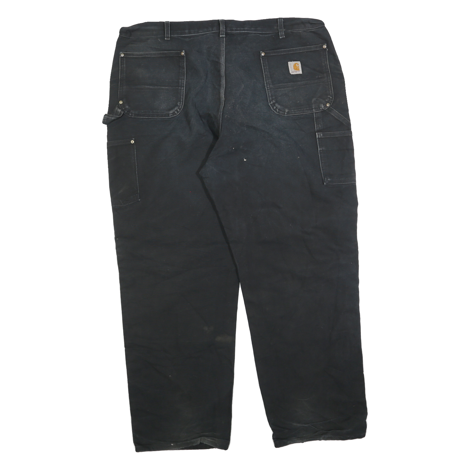 CARHARTT Mens Regular Black Cotton Blend Zip Trousers W44 L32 Workwear Durable