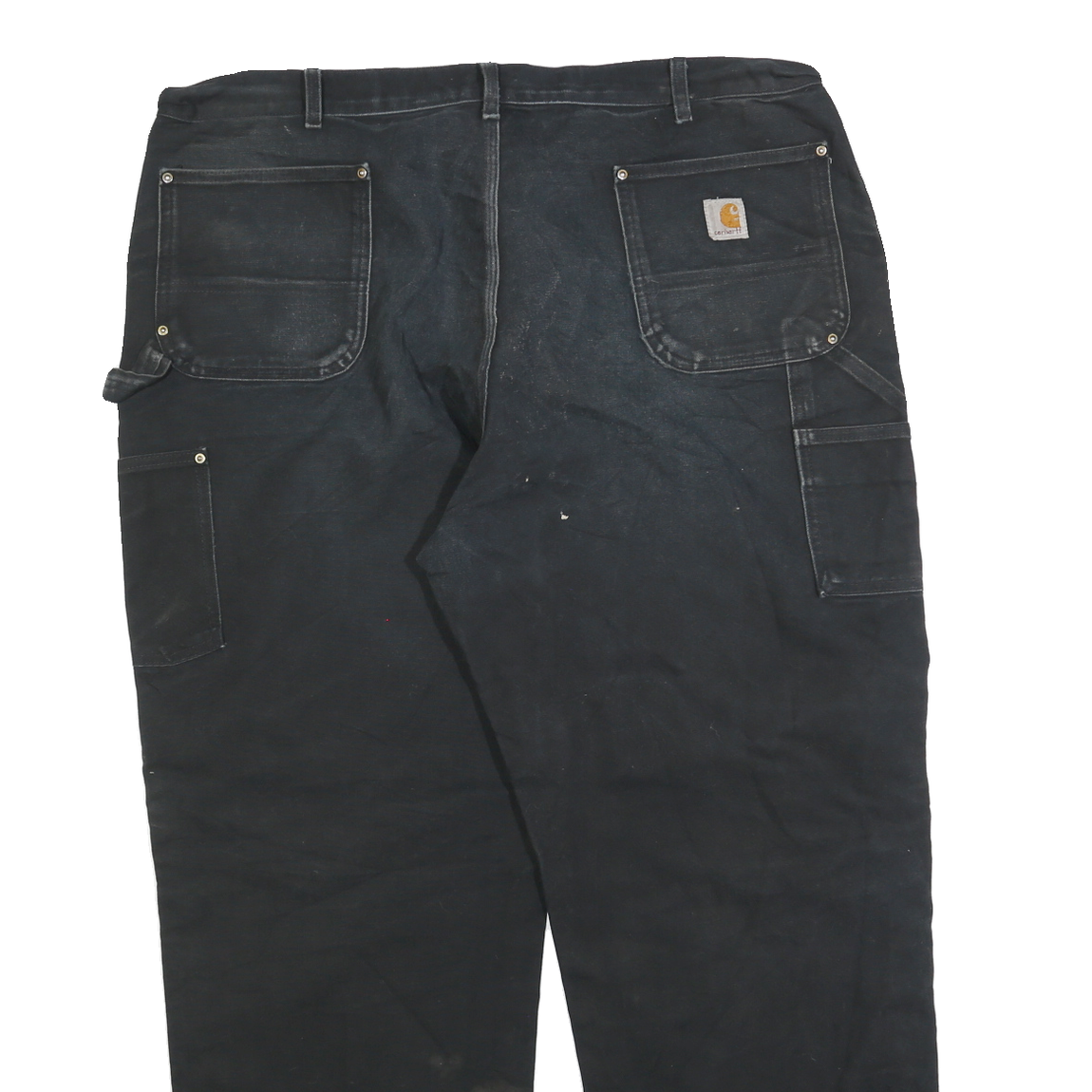 CARHARTT Mens Regular Black Cotton Blend Zip Trousers W44 L32 Workwear Durable