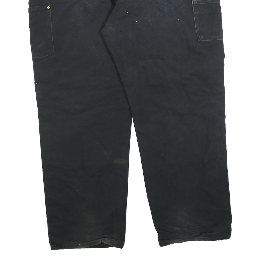 CARHARTT Mens Regular Black Cotton Blend Zip Trousers W44 L32 Workwear Durable