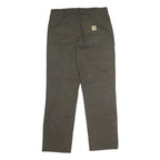 CARHARTT Mens Cotton Blend Olive Regular Zip Trousers W34 L32 Workwear Durable