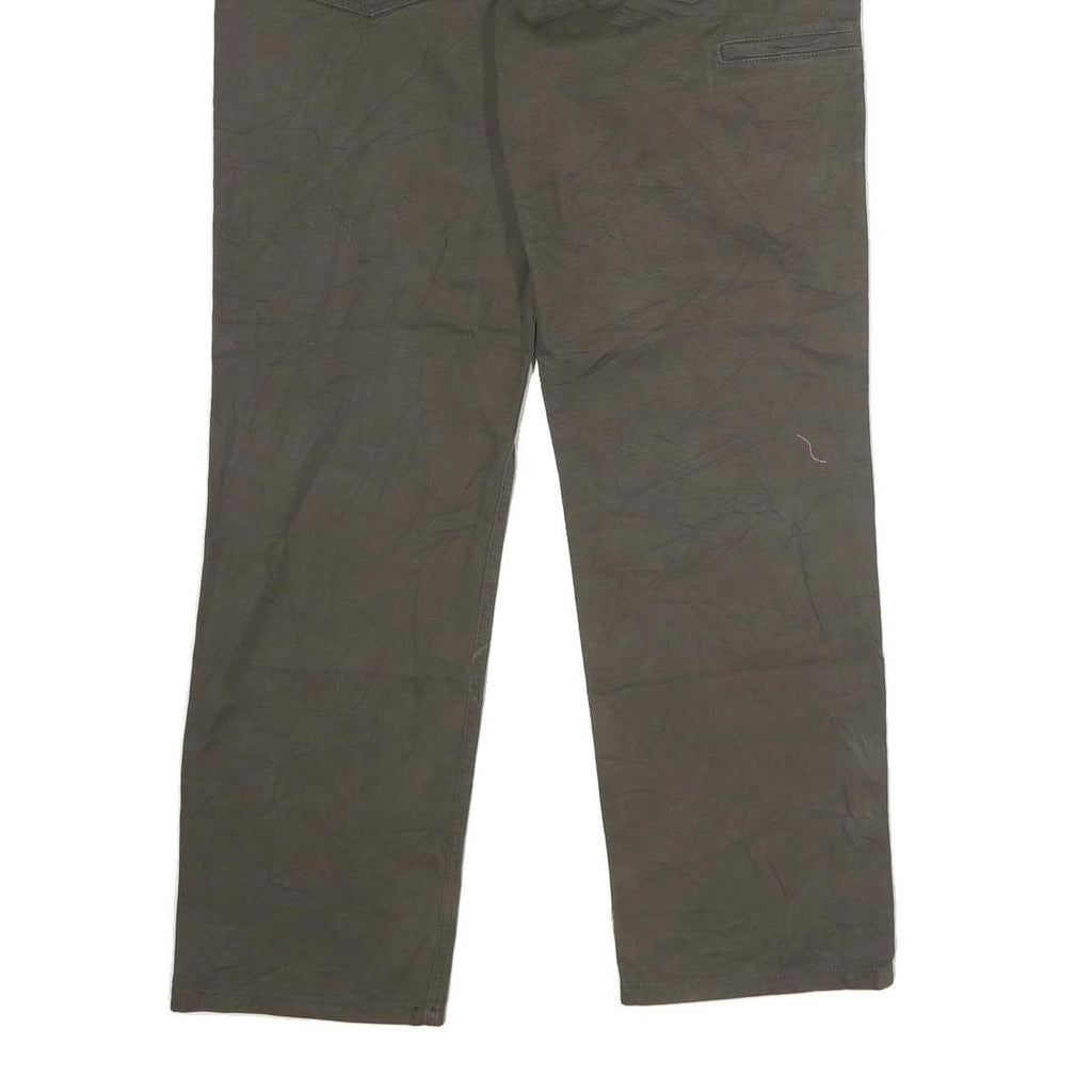 CARHARTT Mens Cotton Blend Olive Regular Zip Trousers W34 L32 Workwear Durable