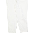 Womens Regular Fit White Cotton Blend Zip Trousers W30 L25 Casual Embroidered