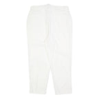 Womens Regular Fit White Cotton Blend Zip Trousers W30 L25 Casual Embroidered
